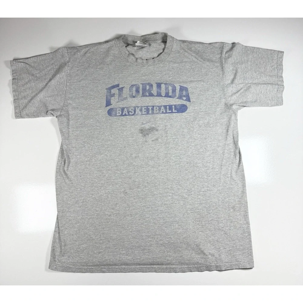 VTG Nike Team Florida Gators Basketball Mens Large Gray Single Stitch USA Fabric